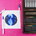 Art 101 Multimedia Illustration Wood Art Set - 85 Pieces Set-Includes 34 creamy and pigmented oil pastels
