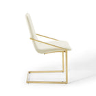 Modway Pitch Performance Velvet Dining Armchair - Gold/Ivory - 2 Pack-Foam Padded Seat