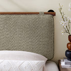 Modway Anela Wall-Mounted Chenille Upholstered Twin Headboard - Oat Walnut-Velcro Straps