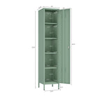 Manhattan Comfort Naomi Modern Accent and Storage Cabinets - Green - Set of 2-Clean Lines and a Minimalist Silhouette, Perfect for Contemporary and Transitional Spaces