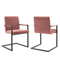 Modway Savoy Performance Velvet Dining Chairs - Dusty Rose - 2 Pack-Glam Deco Dining Chair