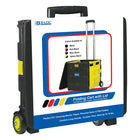 BAZIC Products Folding Cart on Wheels with Lid Cover - 16" x 18" x 15" - Yellow-Size: 16"x18"15"(when expanded); 18"x18"x4"(when folded)