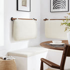 Modway Anela Wall-Mounted Chenille Upholstered Twin Headboard - Cream Walnut-Rubberwood Bar