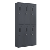 Ceha NH Series 2-Tier Locker with Front Hole Vents - Bank of 3 - Graphite Grey-Front hole ventilations for airflow