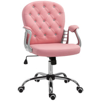 Vinsetto 360-Degree Swivel Computer Desk Chair - Pink-Faux leather is luxury and easy to maintain