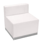 Flash Furniture HERCULES Alon Series Melrose Leather Chair with Brushed Stainless Steel Base - White-Contemporary Style