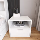 Nexera Hunter Nightstand - White-Customizable Layout: Adaptable to room layout preferences. Accommodates both left and right placement effortlessly