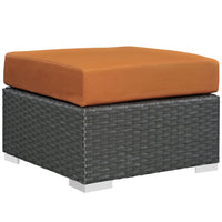 Modway Sojourn Outdoor Patio Sunbrella Ottoman - Canvas/Tuscan-Long Lasting Sunbrella Fabric 