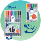 Staedtler triplus Fineliners – 0.3mm – Assorted Colours – 10 Pack-Assorted colours