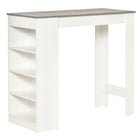 HOMCOM Bar Table with 4 Storage Shelves - Grey-4-tier shelf provides ample storage for keeping things within reach