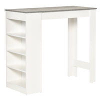 HOMCOM Bar Table with 4 Storage Shelves - Grey-4-tier shelf provides ample storage for keeping things within reach