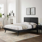 Modway Marlee Wood Queen Platform Bed with Splayed Legs - Black-Rubberwood Legs