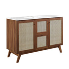 Modway Soma 48" Single Sink Bathroom Vanity - Walnut/White-MDF and Particleboard