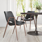 Zuo Desi Dining Chair - Black/Walnut - Set of 2-Chair Weight Capacity: Supports up to 350 lb