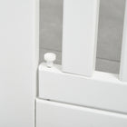 PawHut Free Standing Wooden 4 Panel Pet Gate with Door - White-It can be easily folded to save space and storage 
