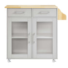 Modway Cuisine Kitchen Cart - Light Grey Natural-Assembly Required