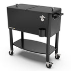Permasteel 80 qt Rolling Patio Cooler with Divider & Shelf - Black-Spacious 80 quart capacity provides generous storage for up to 110 12oz cans, plus ice