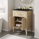 Modway Elysian 24" Wood Bathroom Vanity - Black/Burl-Concealed Kitchen Hinges