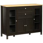 HOMCOM 47.25" L Sideboard Buffet Cabinet with 2 Drawers and 4 Doors - Brown-Two colours and classic design add glamour in your home