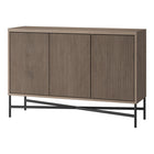 Hudson&Canal Brighton 48"W Buffet Table - Antiqued Grey Oak-The top has a weight capacity of 75lbs, inside storage area can hold 35 lbs on each shelf
