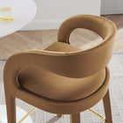 Modway Pinnacle Performance Velvet Bar Stool - Brown Gold - Set of 2-Non-Marking Foot Pins