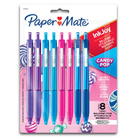 Paper Mate InkJoy Retractable Ballpoint Pens - Medium Point - 1.0 mm - Candy Pop Colour - 8 Pack-Ultra-smooth ink in bright shades keeps the fun and ideas flowing