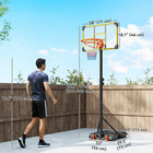 Soozier Portable Basketball Hoop-Base can be filled with sand or water, keeping it firmly to the ground 
