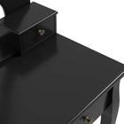 HOMCOM Vanity Desk with Stool - 31.5" L x 15.7" W x 55.1" H - Black-A good gift to spoil yourself or surprise your sweet lady 