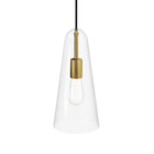 Modway Beacon 1-Light Pendant Light - Clear/Satin Brass-Requires 1 E26 60W Lightbulb