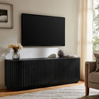 Modway Fortitude 75" Curved Sideboard Storage Cabinet - Black-Adjustable Center Shelf