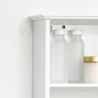 Kleankin Wall Mount Bathroom Mirror Cabinet with Three Shelves - White-Magnetic door has strong suction, preventing items from falling out