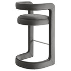 Modway Winslow Performance Velvet Bar Stool - Storm Gray-Fully Assembled