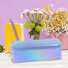 Fashion Stationery Iridescent Denim Pencil Case  - 8.27" L x 2.76" W x 2.95" H - Lilac-Body Material: PU