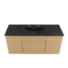 Modway Render 48" Wall-Mount Bathroom Vanity - Oak/Black-Fixtures Not Included