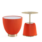 Manhattan Comfort Anderson Modern Leatherette Upholstered End Table - Orange - Set of 2-Modern End Table Set of 2 for Living Room Use