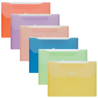 Winnable Velcro Poly Two File Pocket Envelope, Letter Size, Assorted Colours-2-Pocket poly envelope for enhanced organization of multiple documents