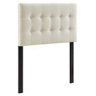 Modway Emily Upholstered Fabric Twin Headboard - Ivory-Elegantly tufted button headboard