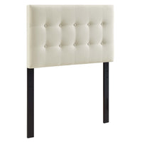 Modway Emily Upholstered Fabric Twin Headboard - Ivory-Elegantly tufted button headboard