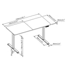 Uplite Motorized Electric 55" Adjustable Sit Stand Ergonomic Desk - Black-The high-quality engine and strong desk base provides powerful and smooth height adjustment. With the help of the horizontal brake lever and thickened desk legs, the desktop should move without tilting to keep your devices safe and secure
