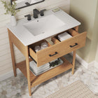 Modway Zaire 30" Bathroom Vanity - Natural/White-Tapered Legs