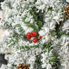 HOMCOM 7.5' Snow-Flocked Pencil Artificial Christmas Tree with Auto Open - Green-Flame-retardant branches are unlikely to catch fire 