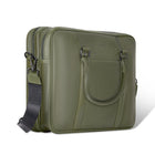 Champs Onyx Leather Briefcase - Khaki-Inner RFID zipper pocket