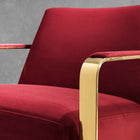 Modway Seg Performance Velvet Accent Chair - Gold Maroon-Durable Stain-Resistant Fabric
