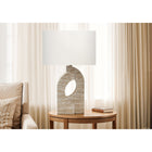 Monarch Specialties 28" H Table Lamp - Beige Resin / Ivory / Cream Shade-Equipped with an easy-to-use on/off turn knob switch using up to a 100W standard bulb (not included), this decorative table lamp allows you to effortlessly brighten your environment and set the ambiance for any occasion
