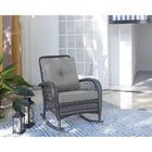 Manhattan Comfort Fruttuo 29.52" Traditional Patio Rocking Chair - Mixed Grey-Removeable Cushions with Zipper. Made of High Quality Water Proof Fabric. Washable Fabric