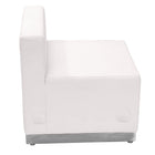Flash Furniture HERCULES Alon Series Melrose Leather Chair with Brushed Stainless Steel Base - White-Melrose White LeatherSoft Upholstery