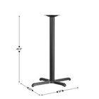 Flash Furniture 23.5'' x 29.5'' Restaurant Table X-Base with 3'' Dia. Bar Height Column-Cast Iron Construction