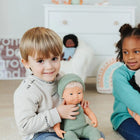 Miniland Clothes for 15" Dolls - Knitted Outfit Overall & Beanie Hat - Set of 3-Fit your 15 inch Dolls perfectly with this handmade Doll clothes