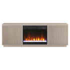 Hudson&Canal Hanson TV Stand with 26" Crystal Fireplace for TV's up to 75" - Alder White-A transitional design accommodates TVs up to 75" for your entertaining space