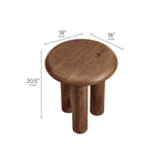 Modway Mavina Mango Wood Side Table - Walnut-Round Side Table